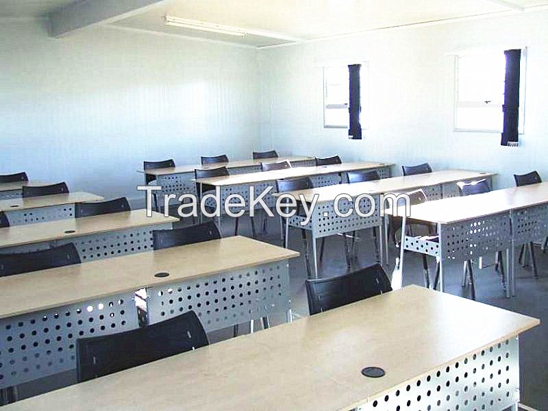 Panel type steel frame container room used for temporary school building