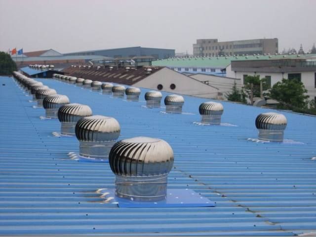 Wind force roof turbine ventiation