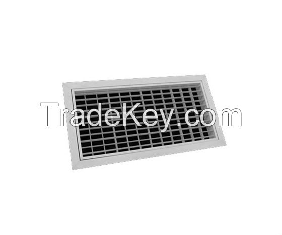 Double deflections aluminum grille