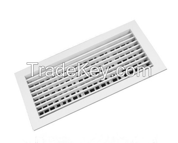 Double deflections aluminum grille