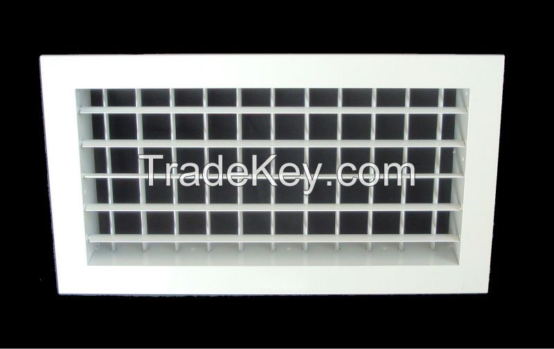 Double deflection air grille for ventilation