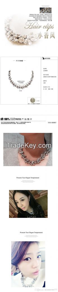 Alloy Acrylic Gemstone Necklace Man Diamond necklace