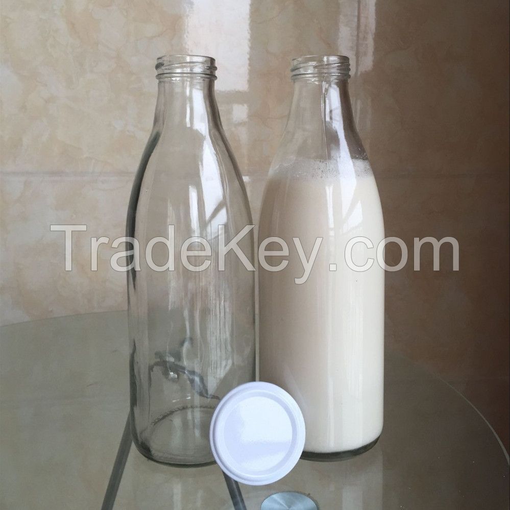 1000ml round glass milk bottle