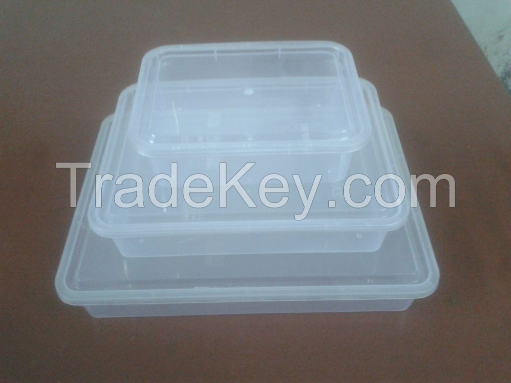 plastic sweet boxes and round food containers