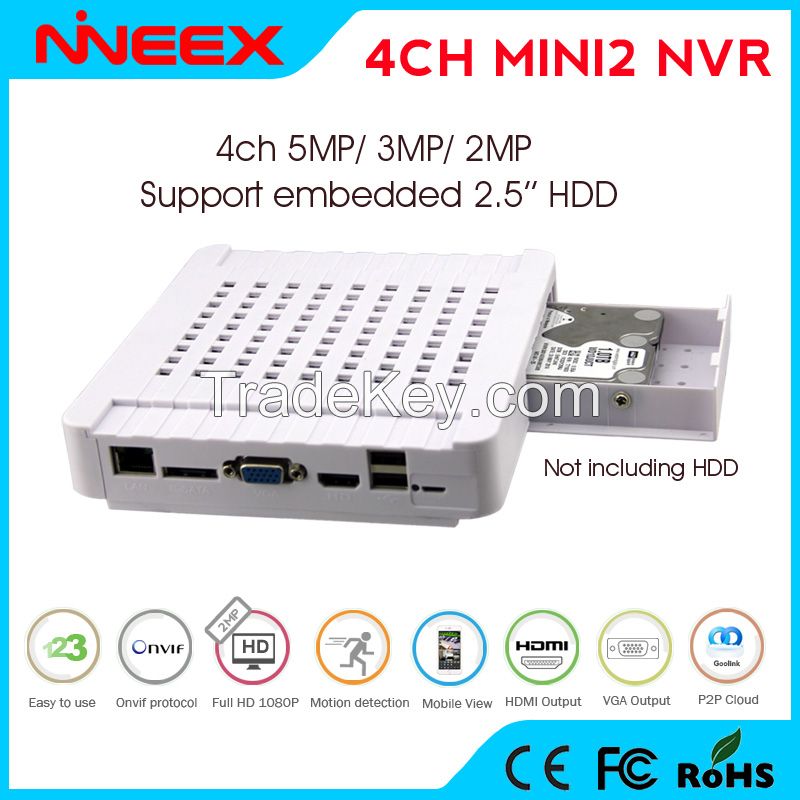 NIMI2-4A  MINI NVR 4CH 5MP/3MP/1080P 1HDD