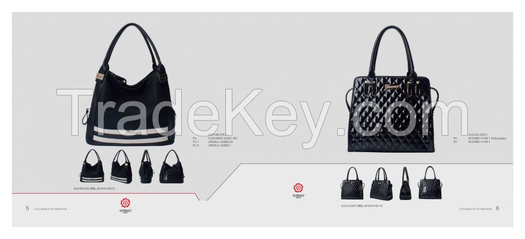 2015AW Italy black leather satchel handbag