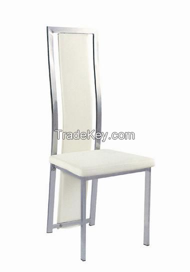 Soft PU Dining Chair /Chrome Steel Dining Room Chairs