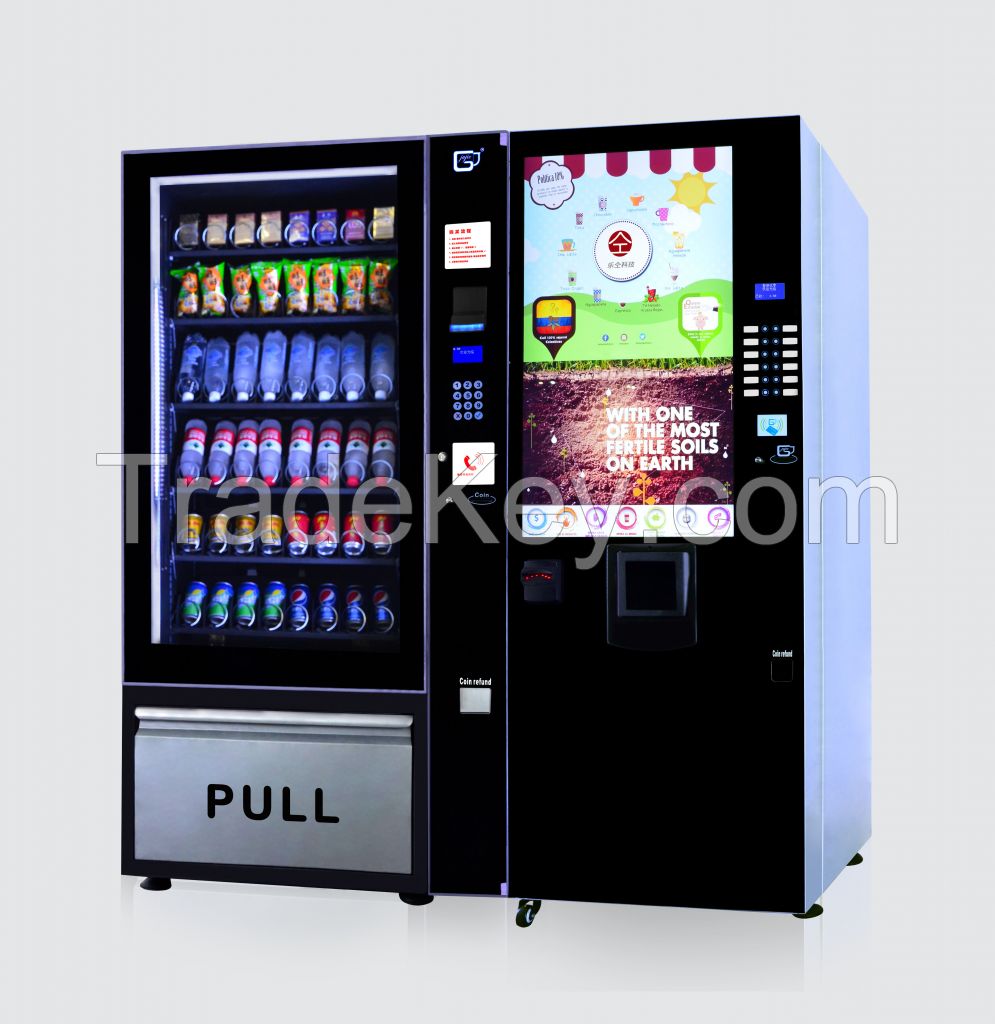 snack and water vending machine; Combo vending machine(Bottle drinks and coffee)