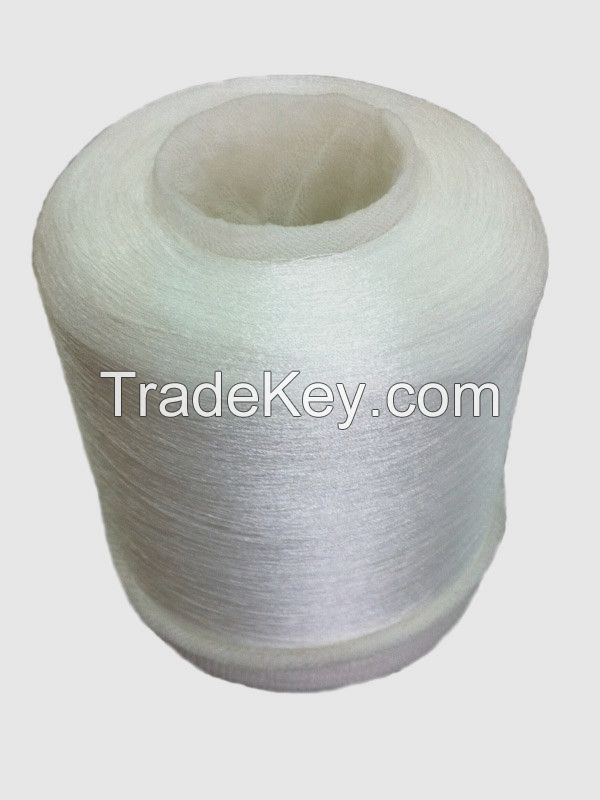 Polyester embroidery thread 150D/3 twist raw white thread on dyed tube