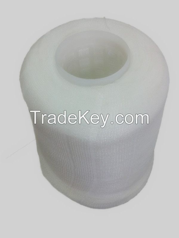 Polyester embroidery thread 120D/3 raw white thread on dyed tube