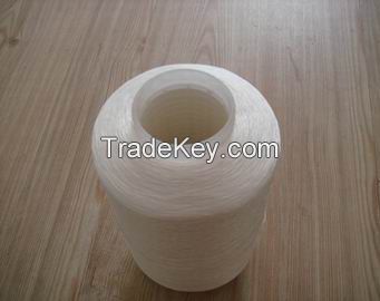 Polyester embroidery thread 150D/2 raw white thread on dyed tube