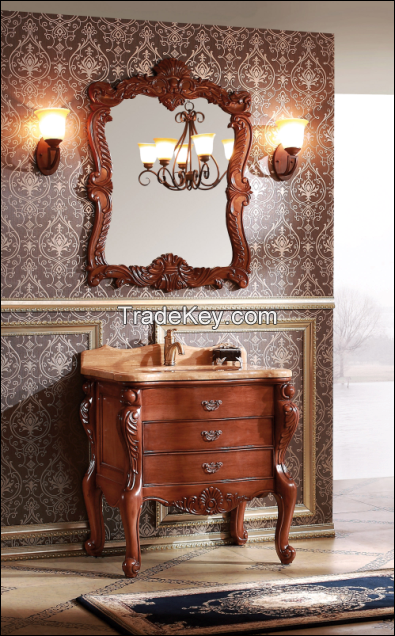 Customized Vintage Style Bathroom Wood Bathroom Cabinets