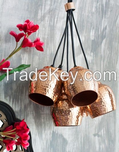 Sputnik Hanging Lamp Cluster of 6 Copper