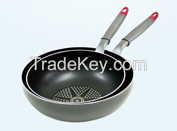 Aluminum press fry pan/ wok pan