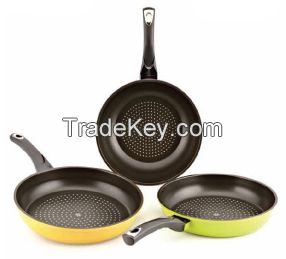 Aluminum Die-casting Fry Pan/ Wok Pan