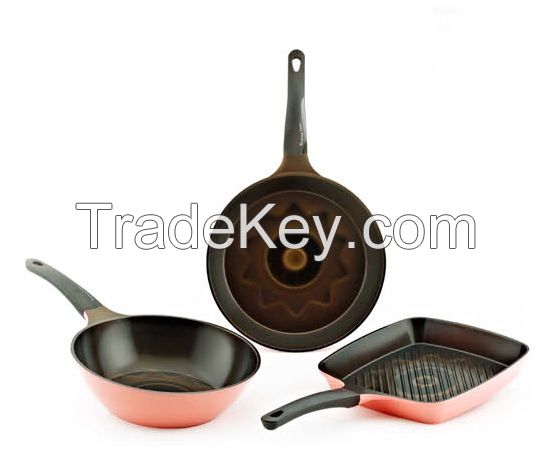 Aluminum die-casting fry pan/ wok pan
