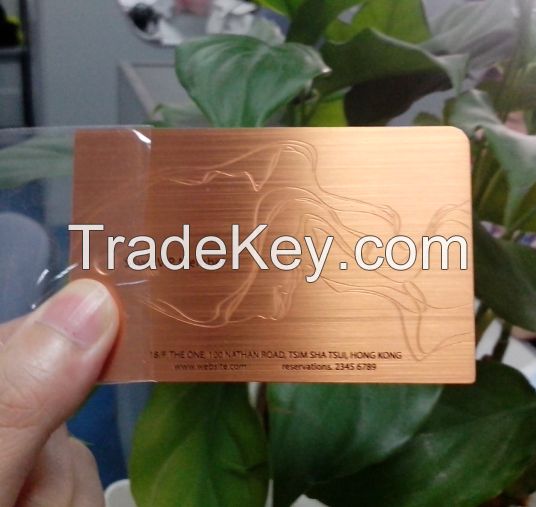 rose gold metal card brushed finish metal business card