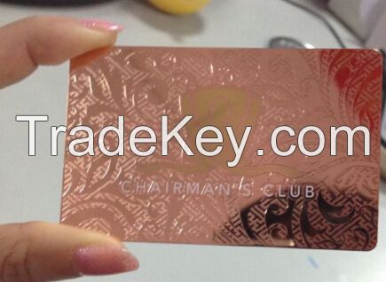 rose gold metal card brushed finish metal business card