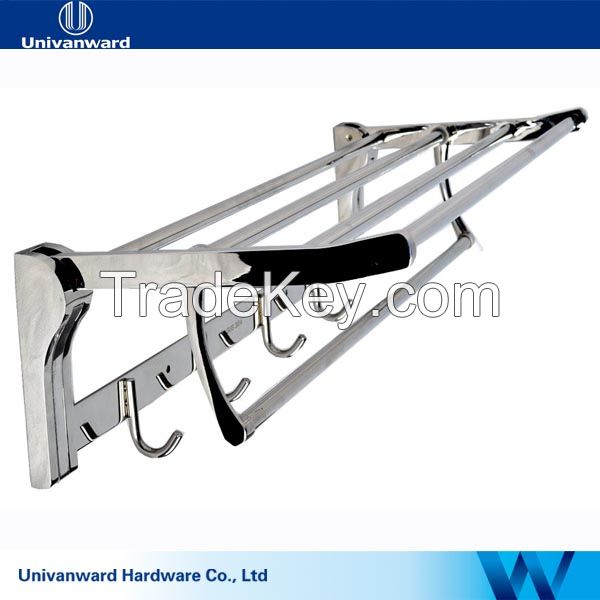 chromed polished 304 stainless steel folding towel rack towel hanger