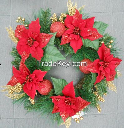 24&quot; wreath for christmas with hydrangea, floral ring , christmas decoration