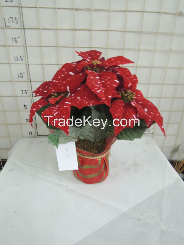 floral in pot, plastic floral , christmas decoration floral,  customized design is welcomed