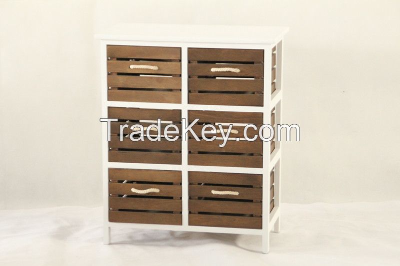6 drawers wood chest