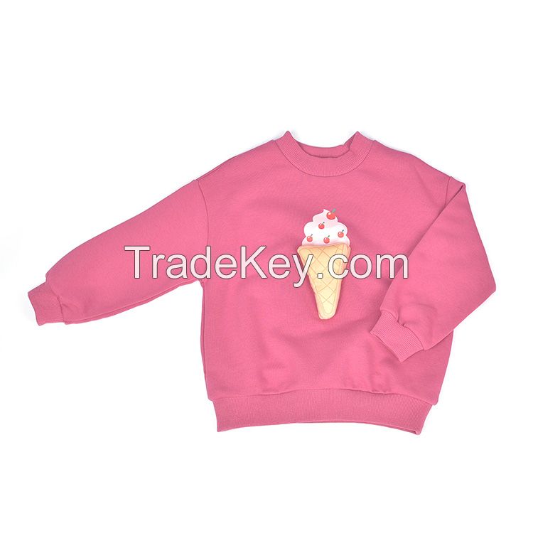 Hot sale kids clothes fashion new design outdoors wear little baby girl sweatshirt