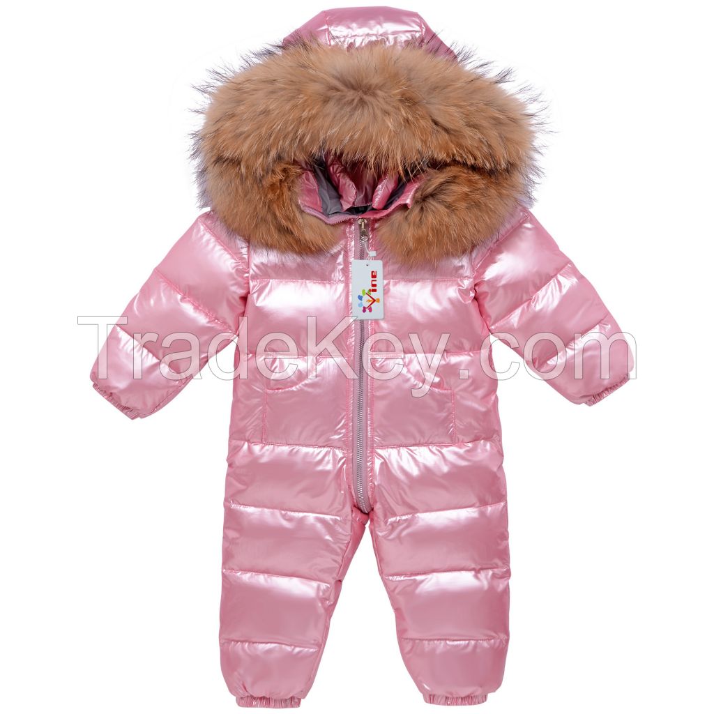 Multicolor Baby Winter Coat Zipper Long Sleeve Cute Baby Snowsuit Outwear