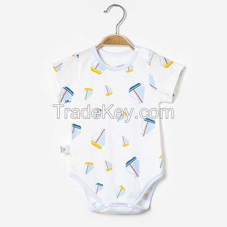Super Cute Summer Short Sleeve Newborn Toddler 100% Cotton Baby Clothing Rompers