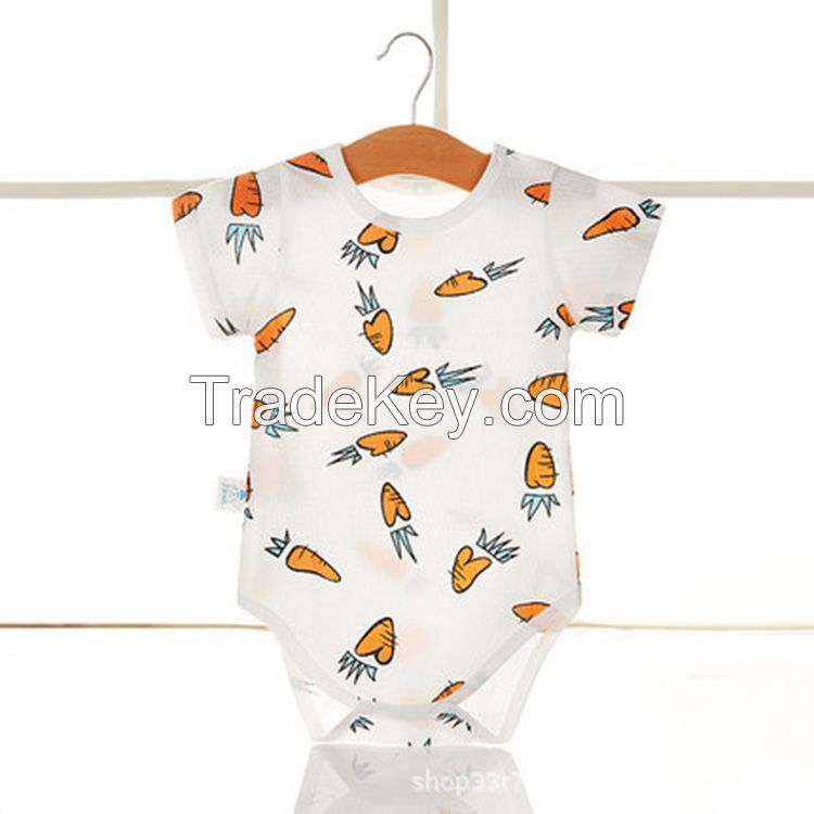 Super Cute Summer Short Sleeve Newborn Toddler 100% Cotton Baby Clothing Rompers