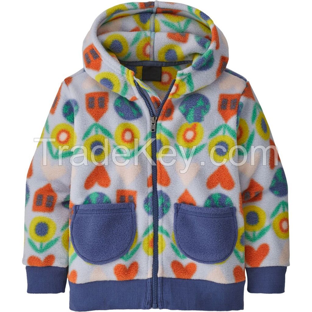 Custom Baby Winter Jackets 3 6 Months Boys Girls Outerwear Recycled Polyester Fleece Jackets