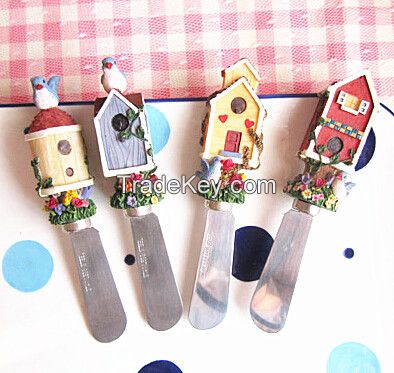 Polyresin tableware cake knife cheese spreader blades