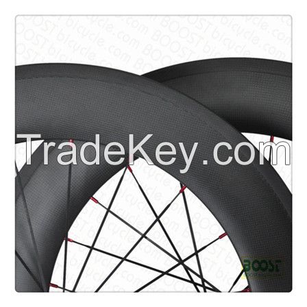 boostbicycle 700C high TG 38mm depth carbon road bike clincher rims tubeless compatible 23mm width
