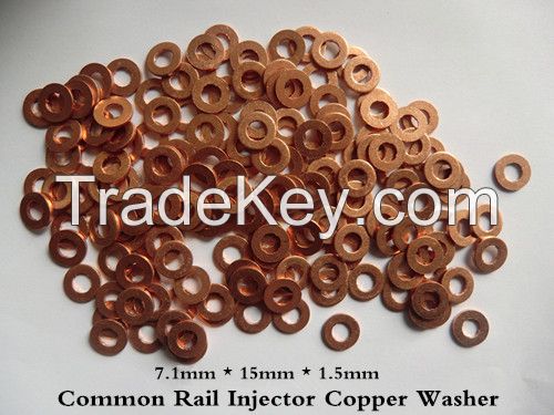 injector copper washer , diesel injector nozzle washer 7.1mm * 15mm * 1.5mm