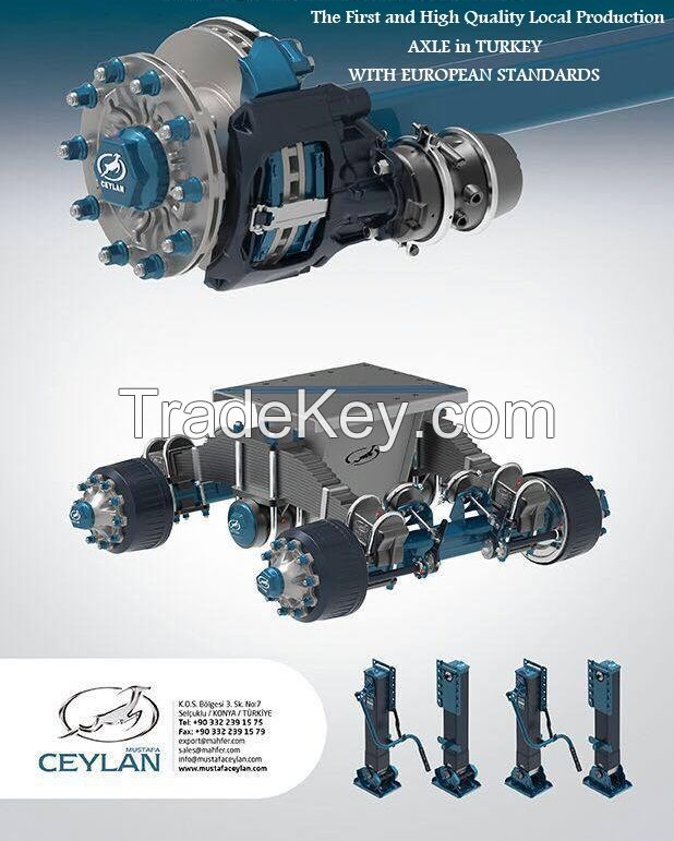 Highest Quallity Turkish Made Axle and Suspension Systems for Semi trailers