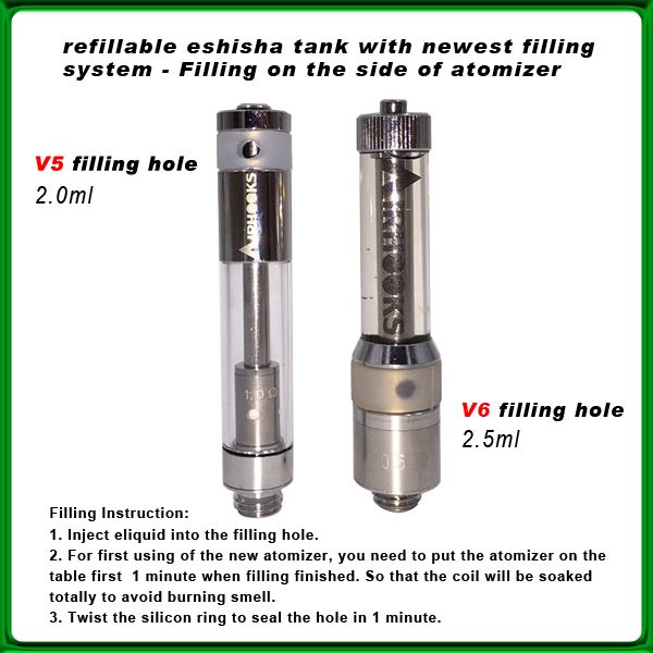 Airhooks v5 v6 Cartridges sub ohm tank with organic cotton refillable ehose cartridge