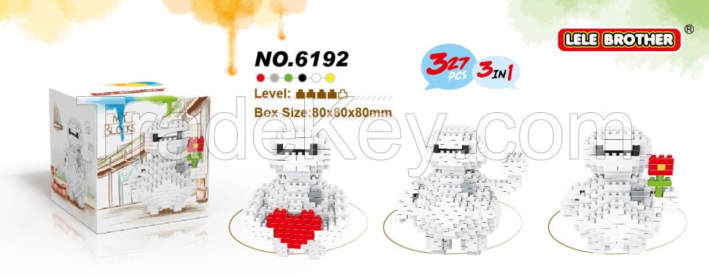 LELE BROTHER Nano Block Cartoon Character Baymax New Item 2015