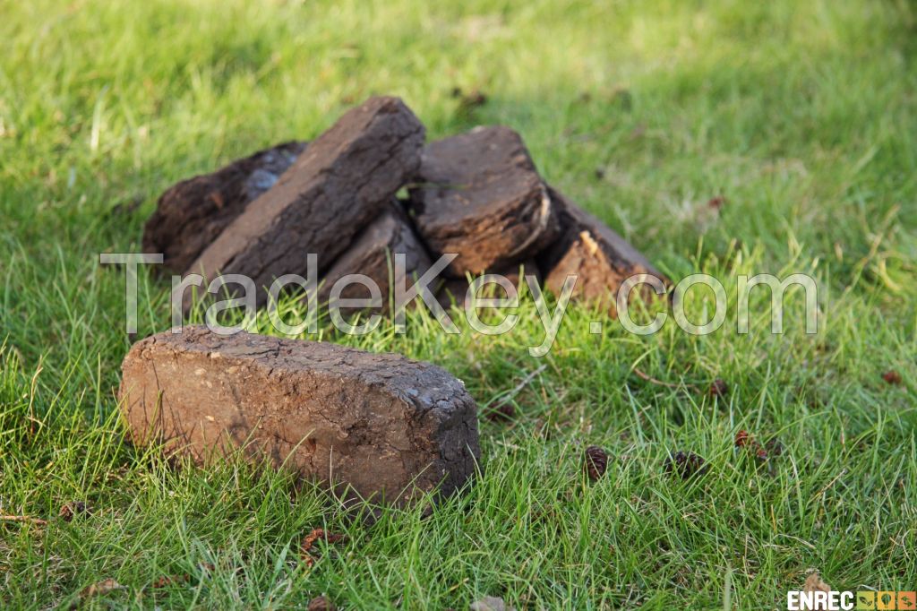 Peat briquettes