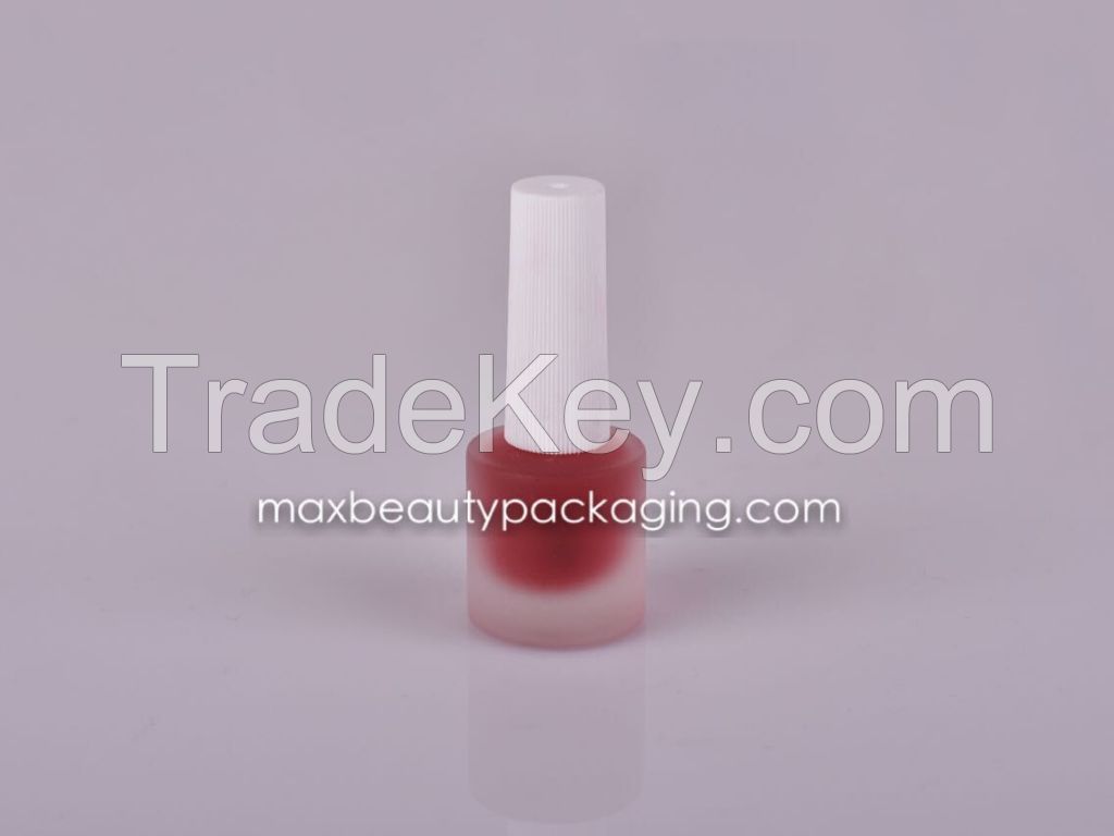 pp white injection Nail Polish cap frosted nail polish bottle 9ml flat brush nail polish packaging