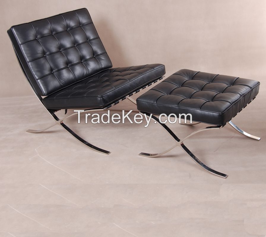 Ludwig Mies Van der Rohe style barcelona chair and ottoman replica manufacturer