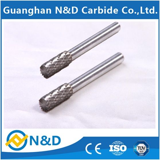 Cylinder end cut tungsten carbide solid burs