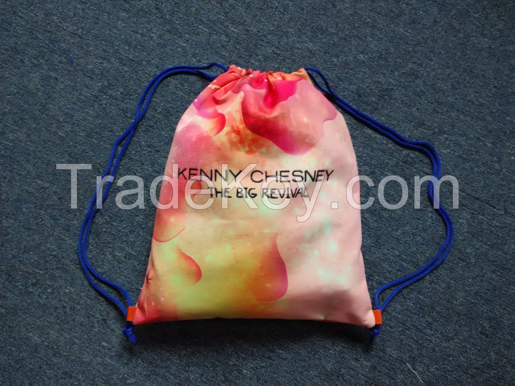 2015  Durable Natural Bulk Custom Imprint Cotton String Bag