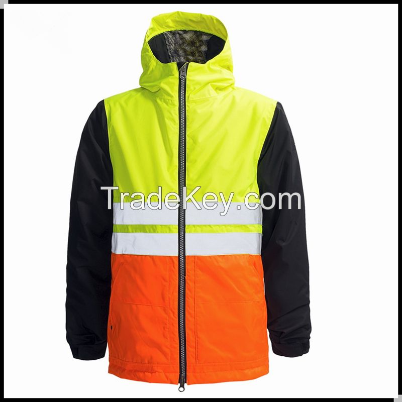 yellow oxford safety clothing with high reflective tape and breathable