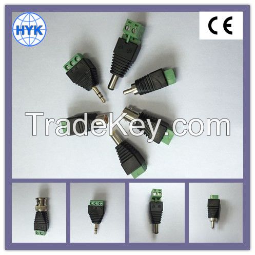 Waterproof camera BNC connector/DC power TV connector