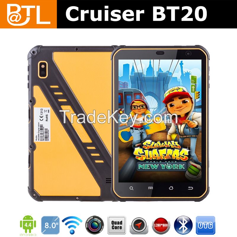 wifi/3g quad core 8.0'' android 4.4.2 Cruiser BT20 ip67 otg rugged tablet