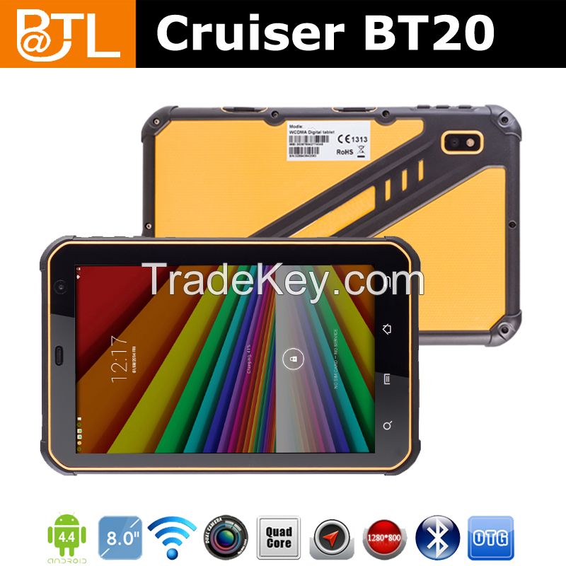 8.0'' android 4.4.2 quad core wifi/3g Cruiser BT20 ip67 otg rugged tablet