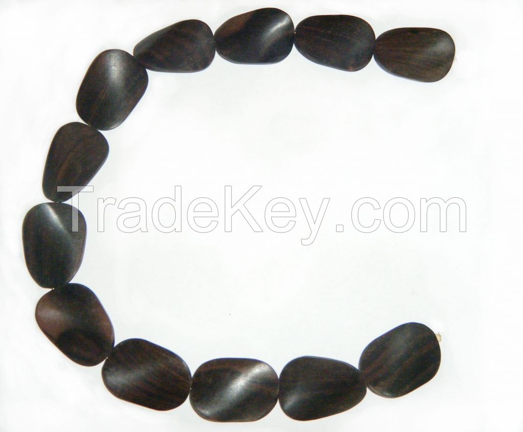 Tiger Ebony Black Twisted Beads 3x2x35mm