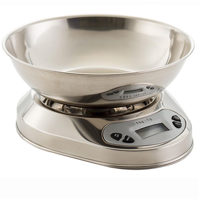 Stainless Steel Digital Kitchen Scale 5kg 1g with Bowl