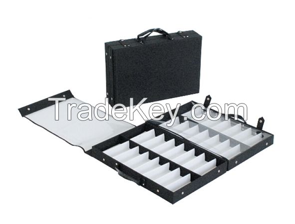 eyeglass double tray sample bag display storage box suitcase eyewear brief case tray with dividers sample carring bag