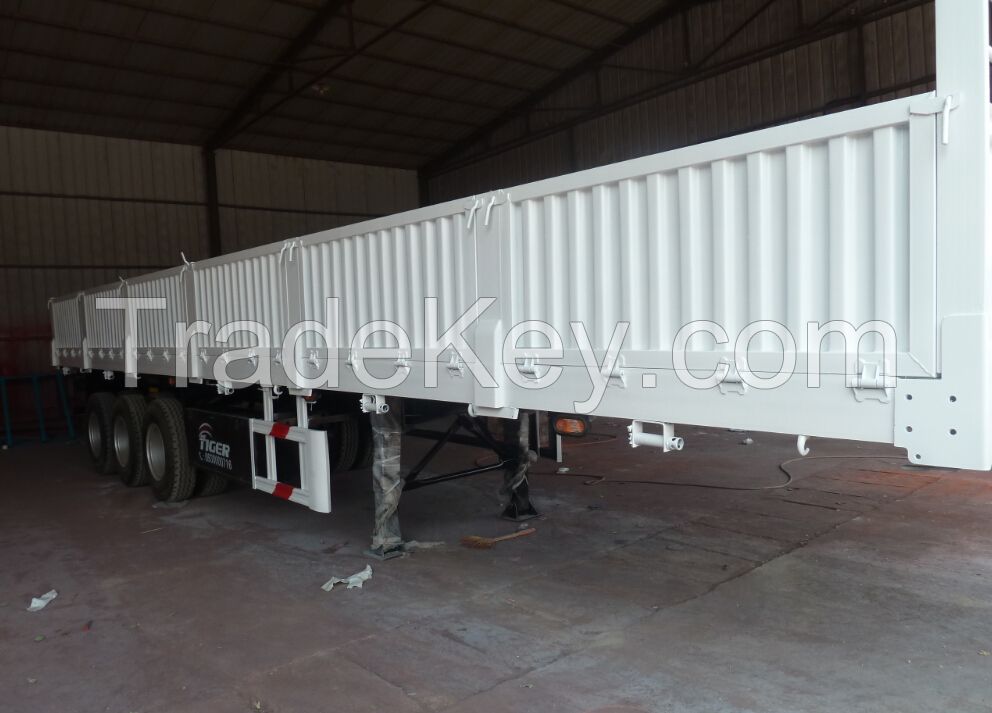 Three axles side wall trailer to transport cargo goods